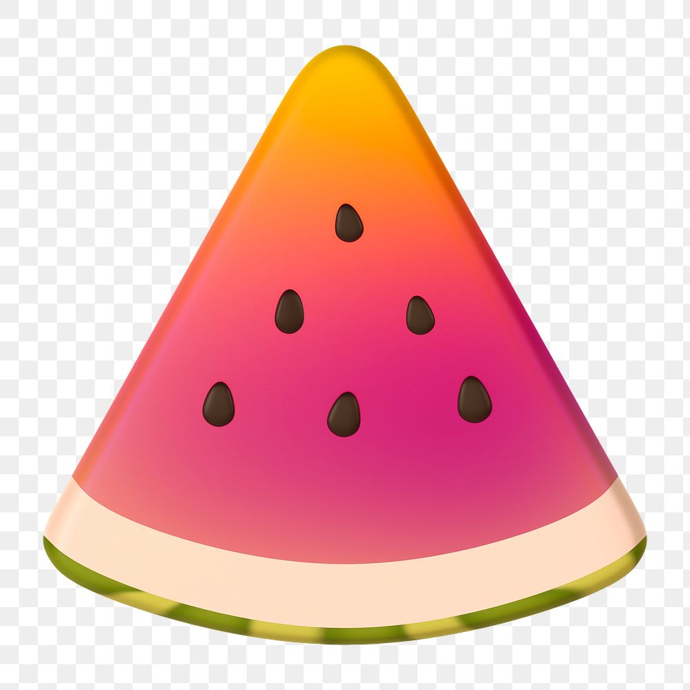 Aesthetic watermelon png sticker, 3D rendering, transparent background