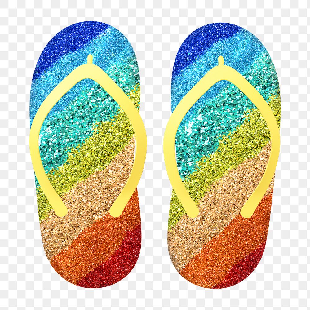 Flip flop png sticker, 3D rendering, transparent background