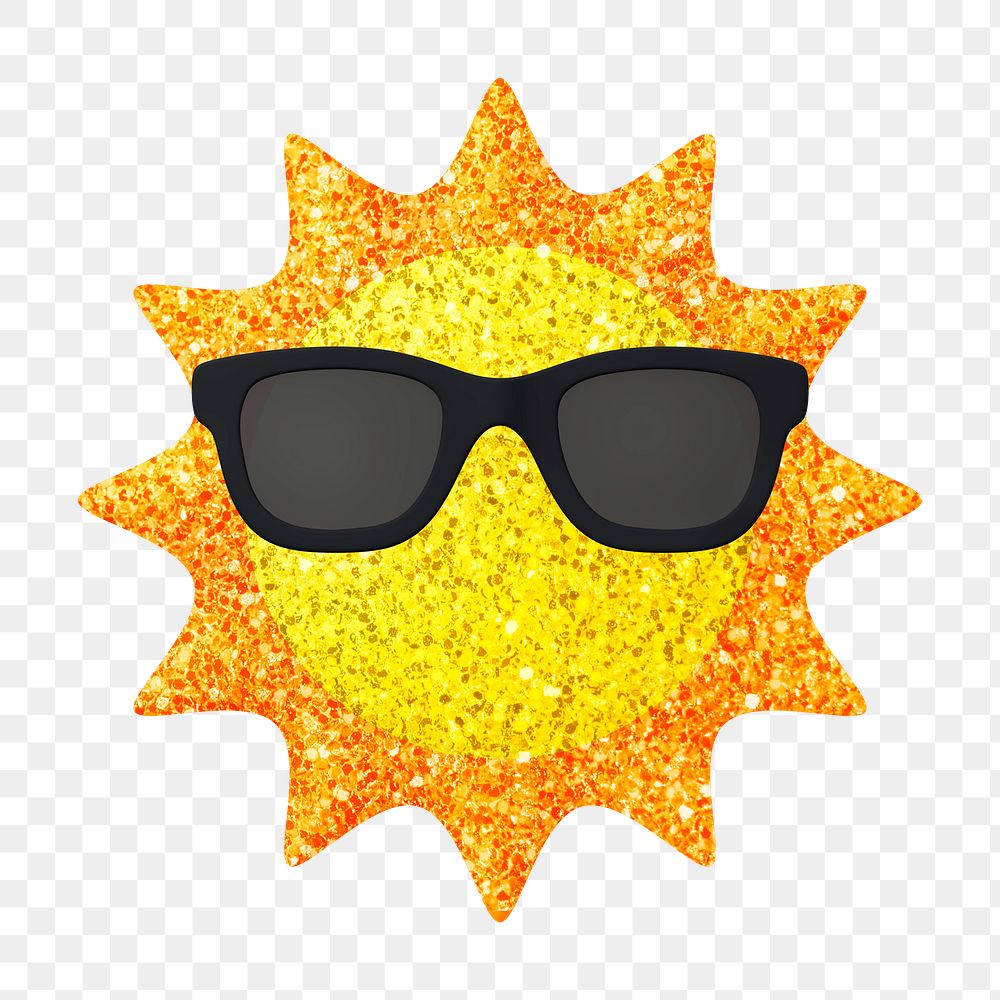 3D sun png, weather sticker collage element, transparent background