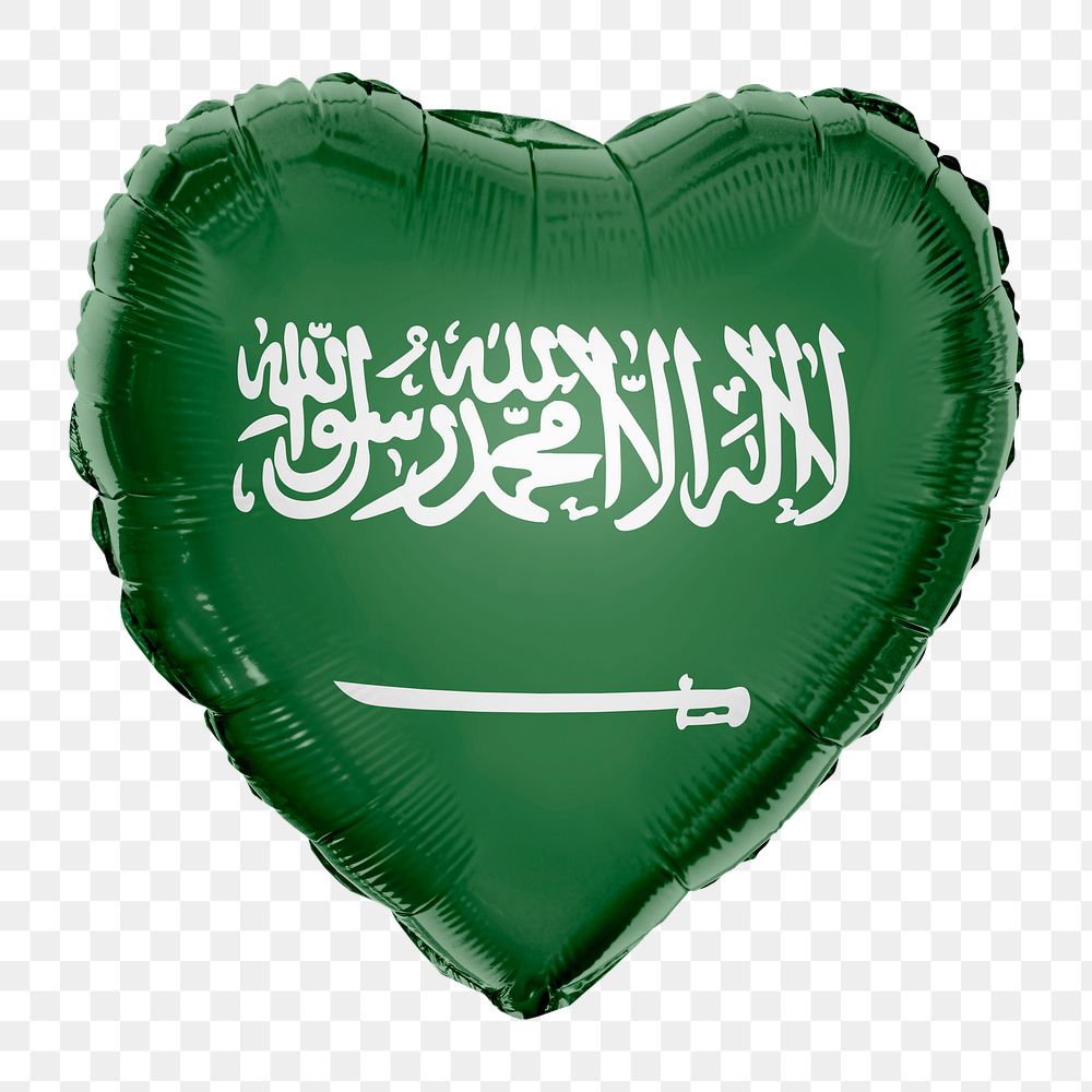 Saudi Arabia flag png balloon on transparent background
