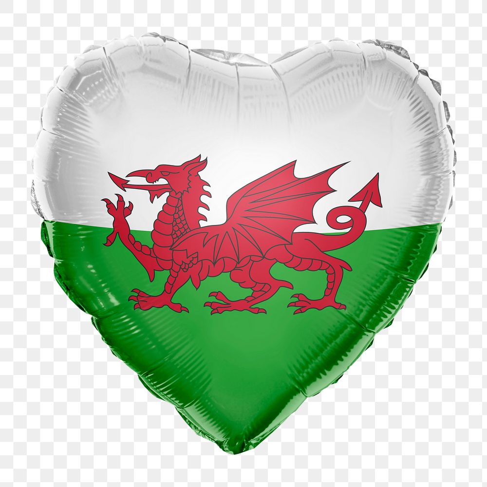 Wales flag png balloon on transparent background