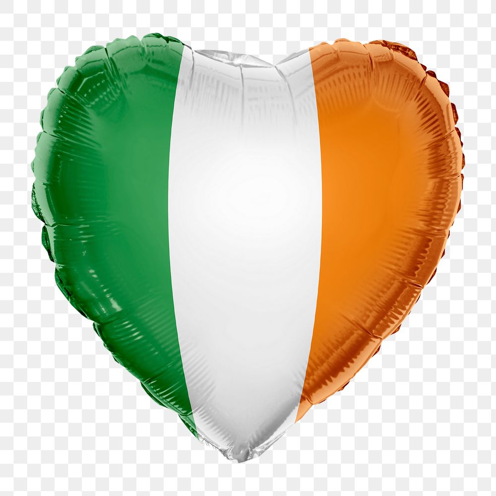 Ireland flag png balloon on transparent background