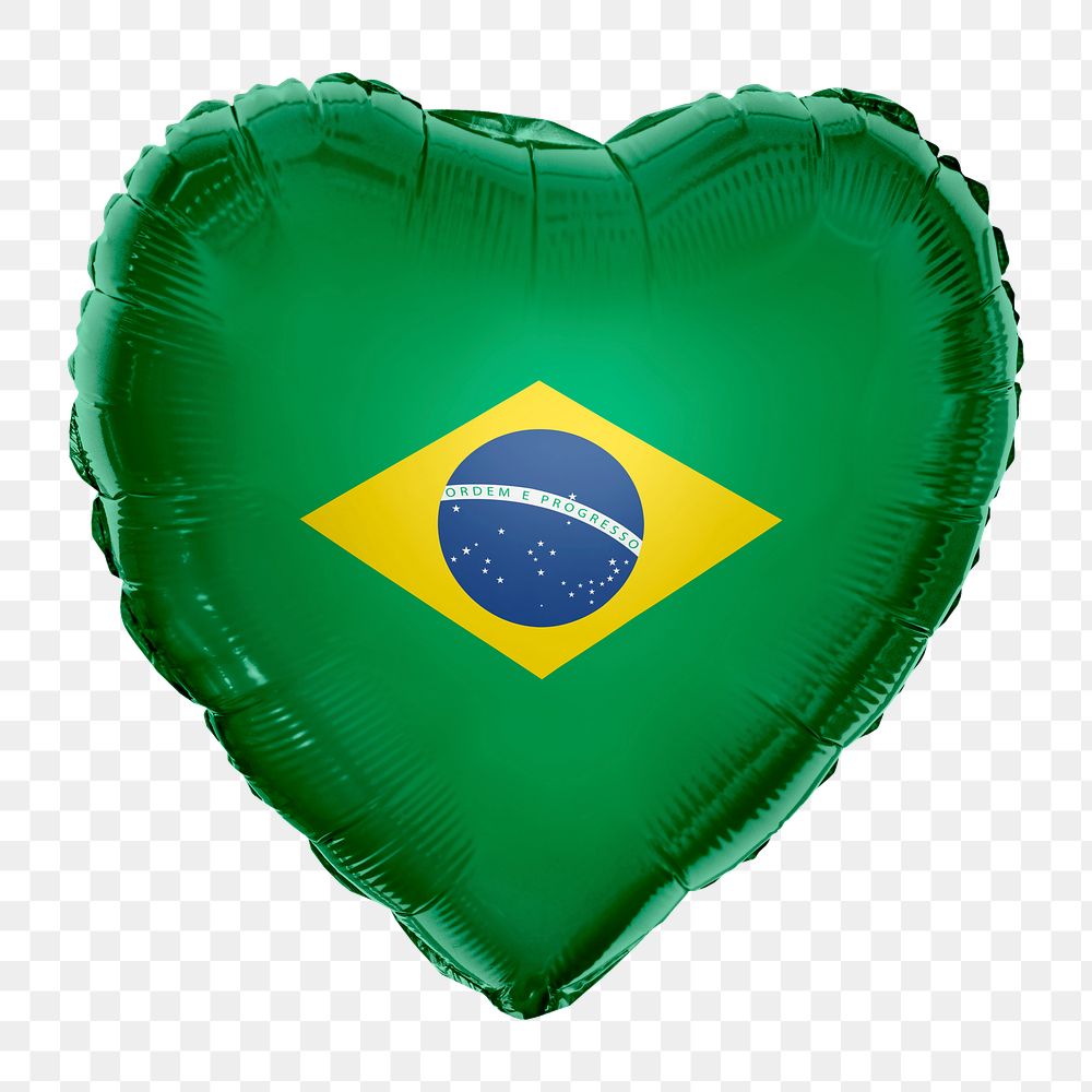 Brazil flag png balloon on transparent background