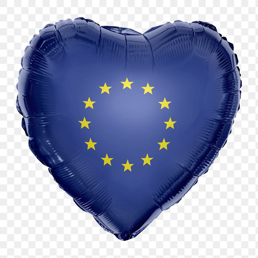 European union flag png balloon on transparent background
