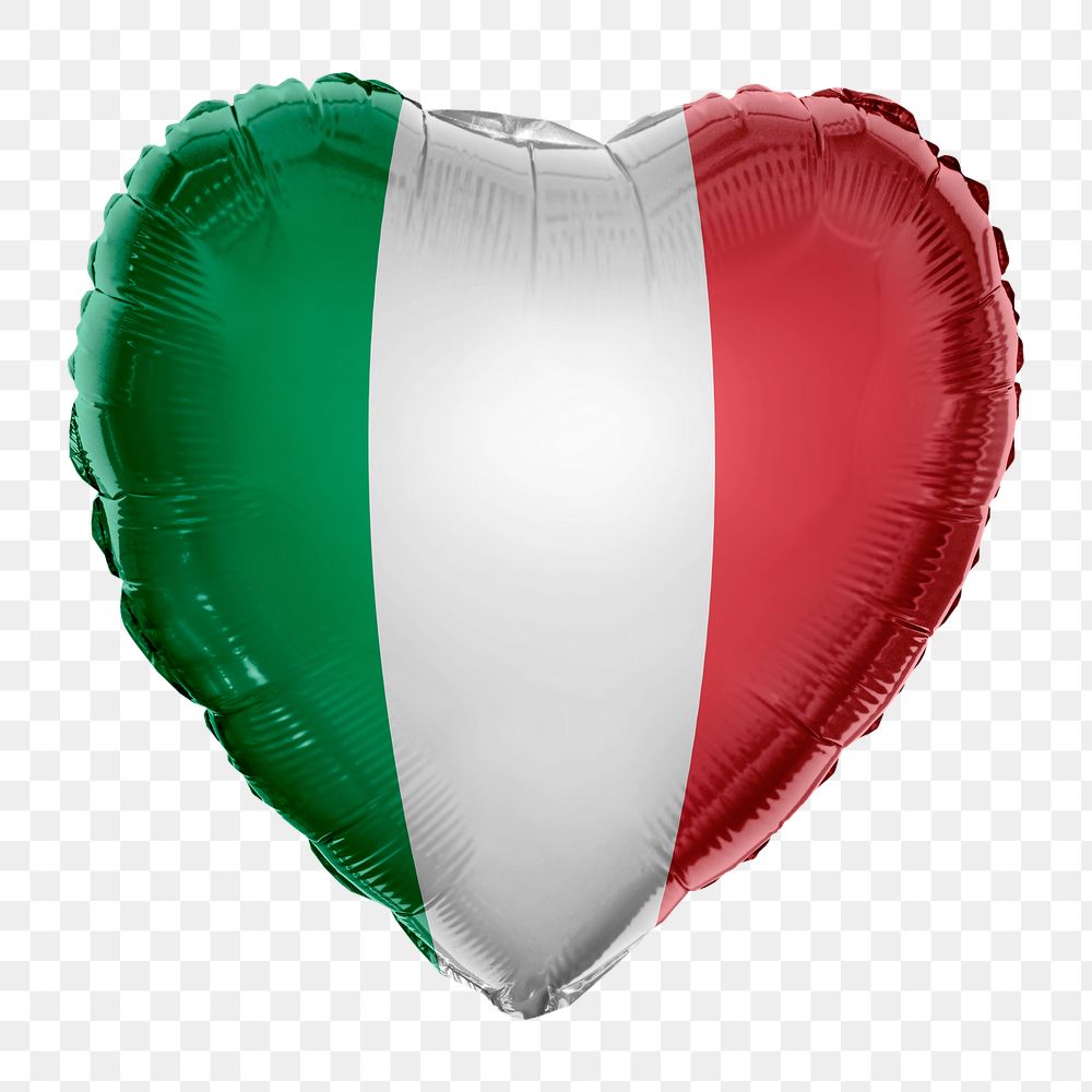 Italy flag png balloon on transparent background