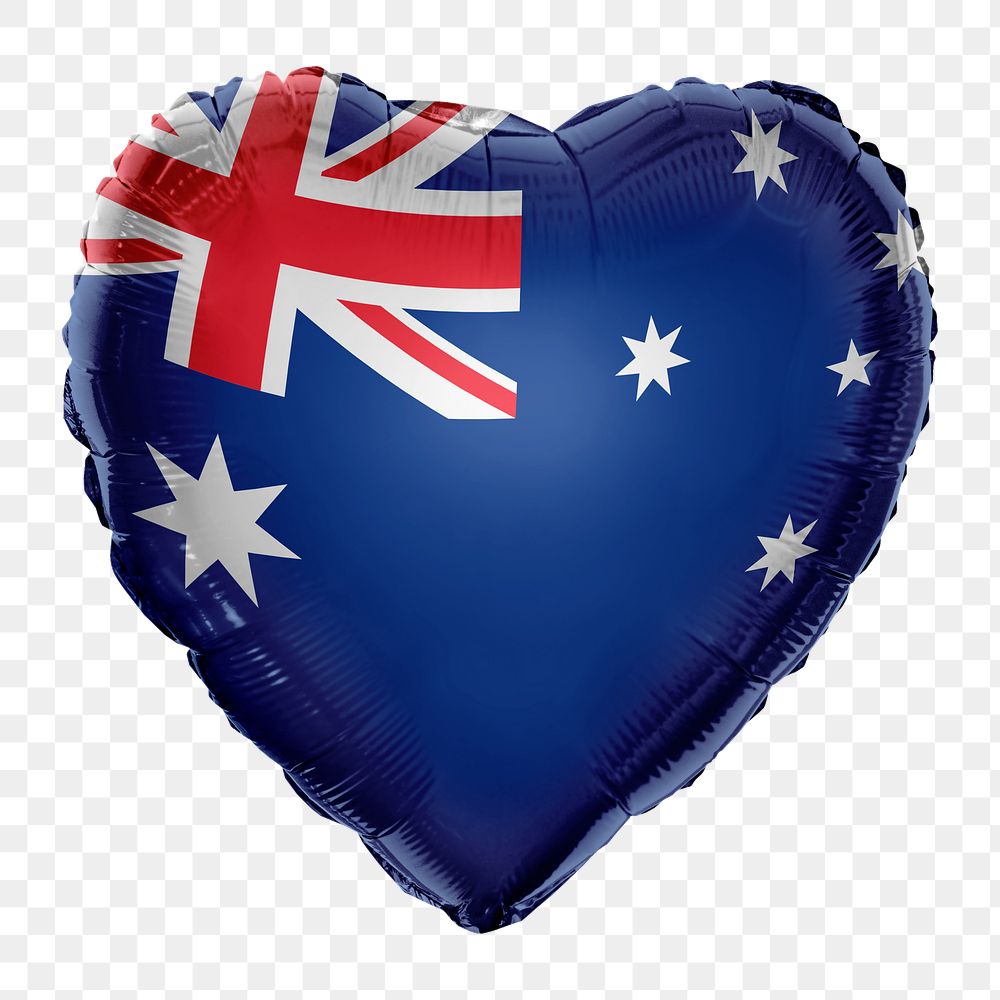 Australia flag png balloon on transparent background