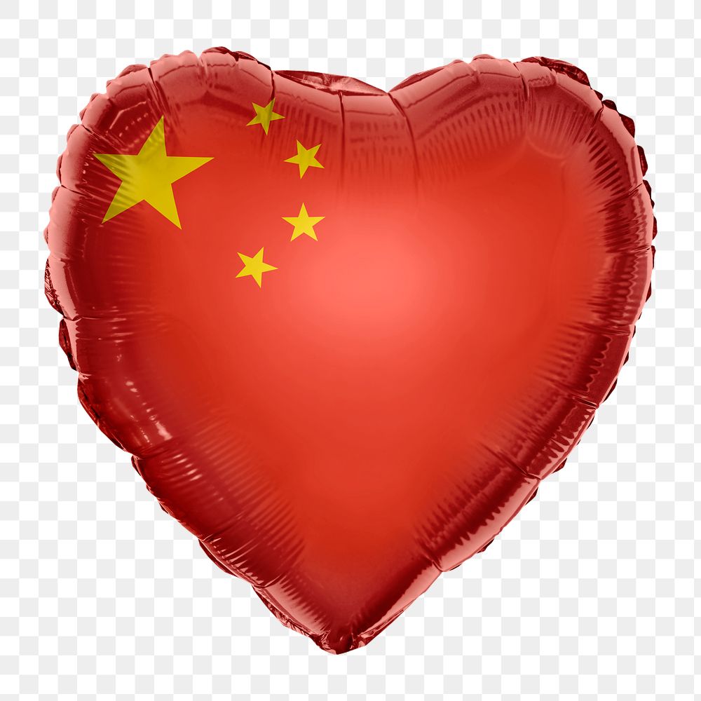 China flag png balloon on transparent background