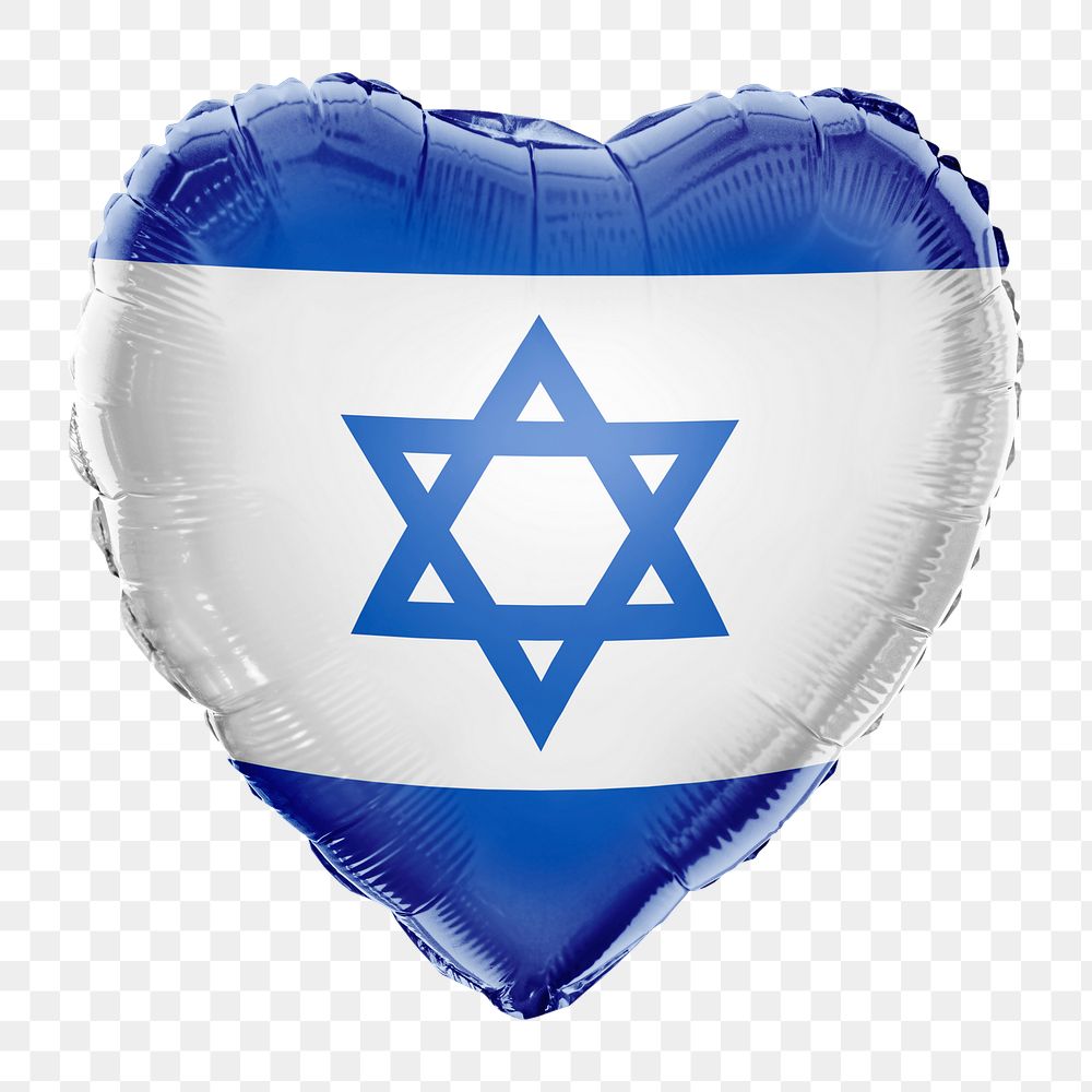 Israel flag png balloon on transparent background
