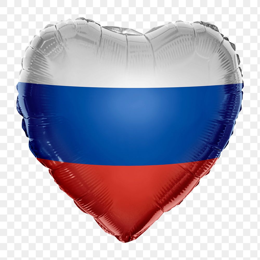 Russia flag png balloon on transparent background