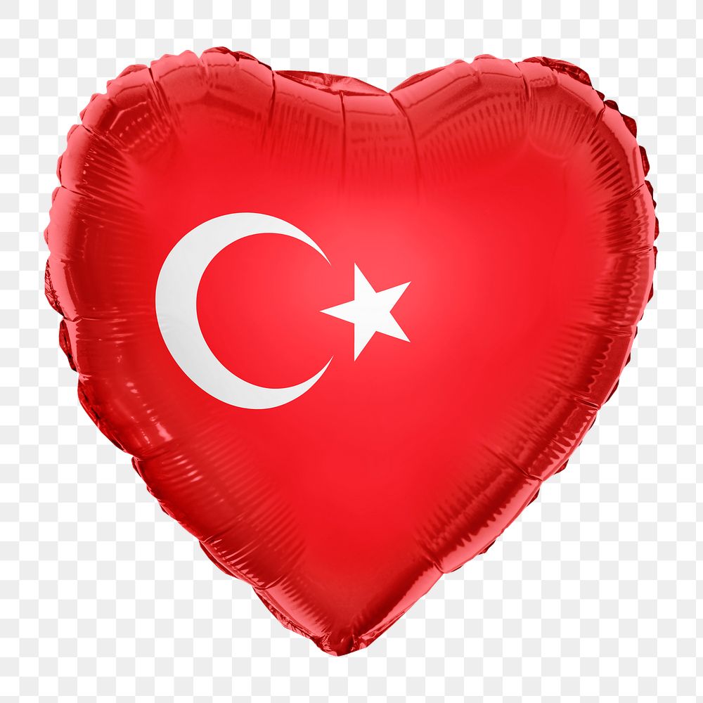 Turkey flag png balloon on transparent background