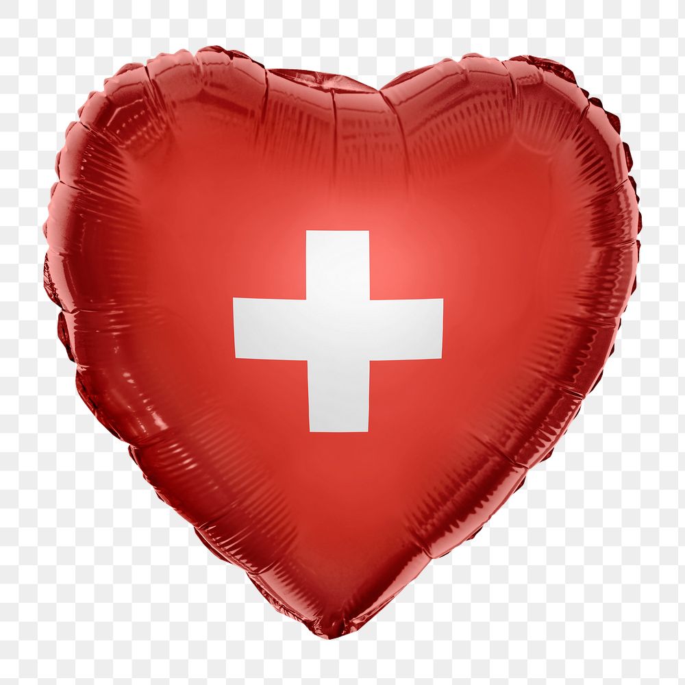 Switzerland flag png balloon on transparent background