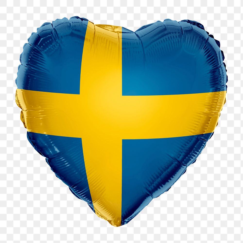 Sweden flag png balloon on transparent background