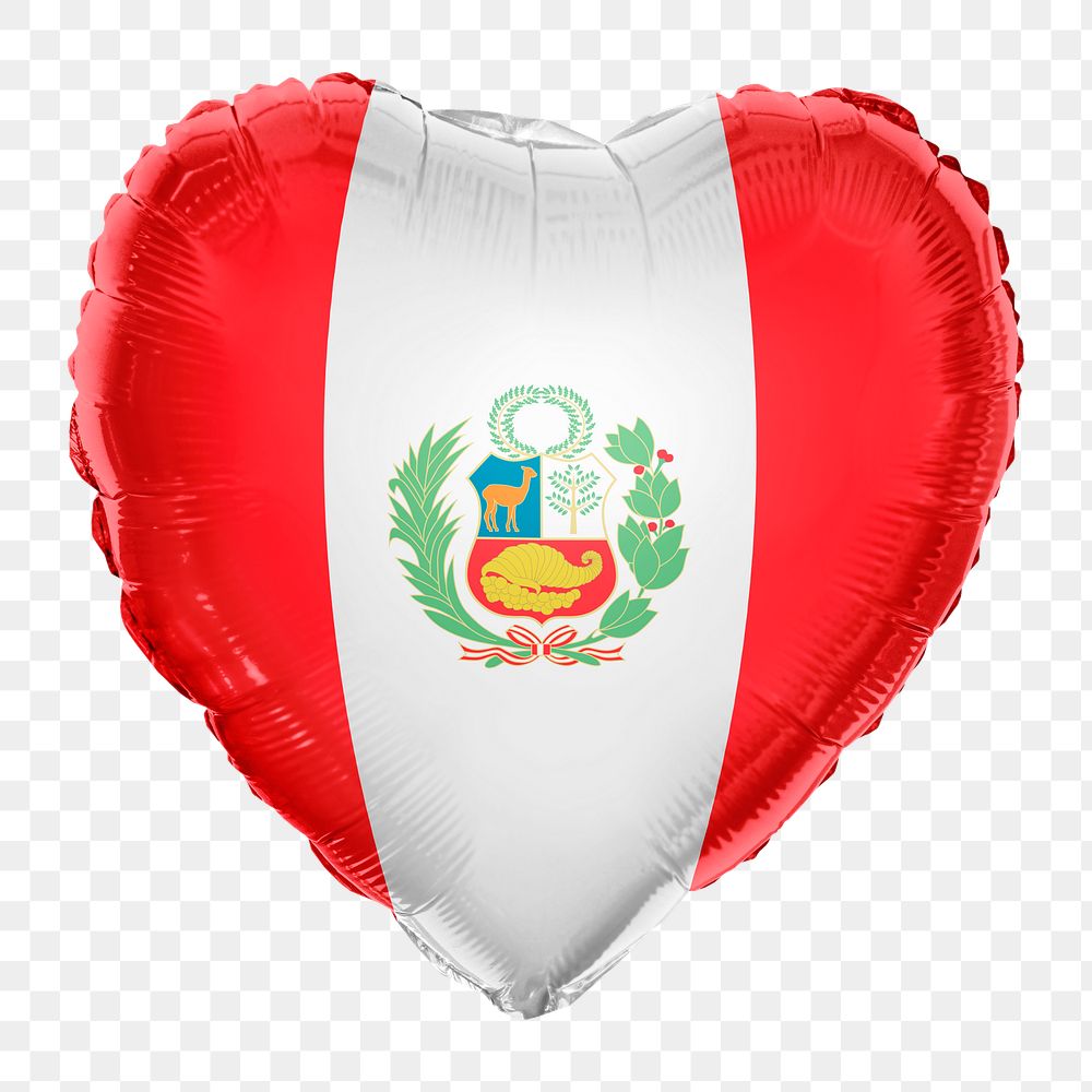 Peru flag png balloon on transparent background