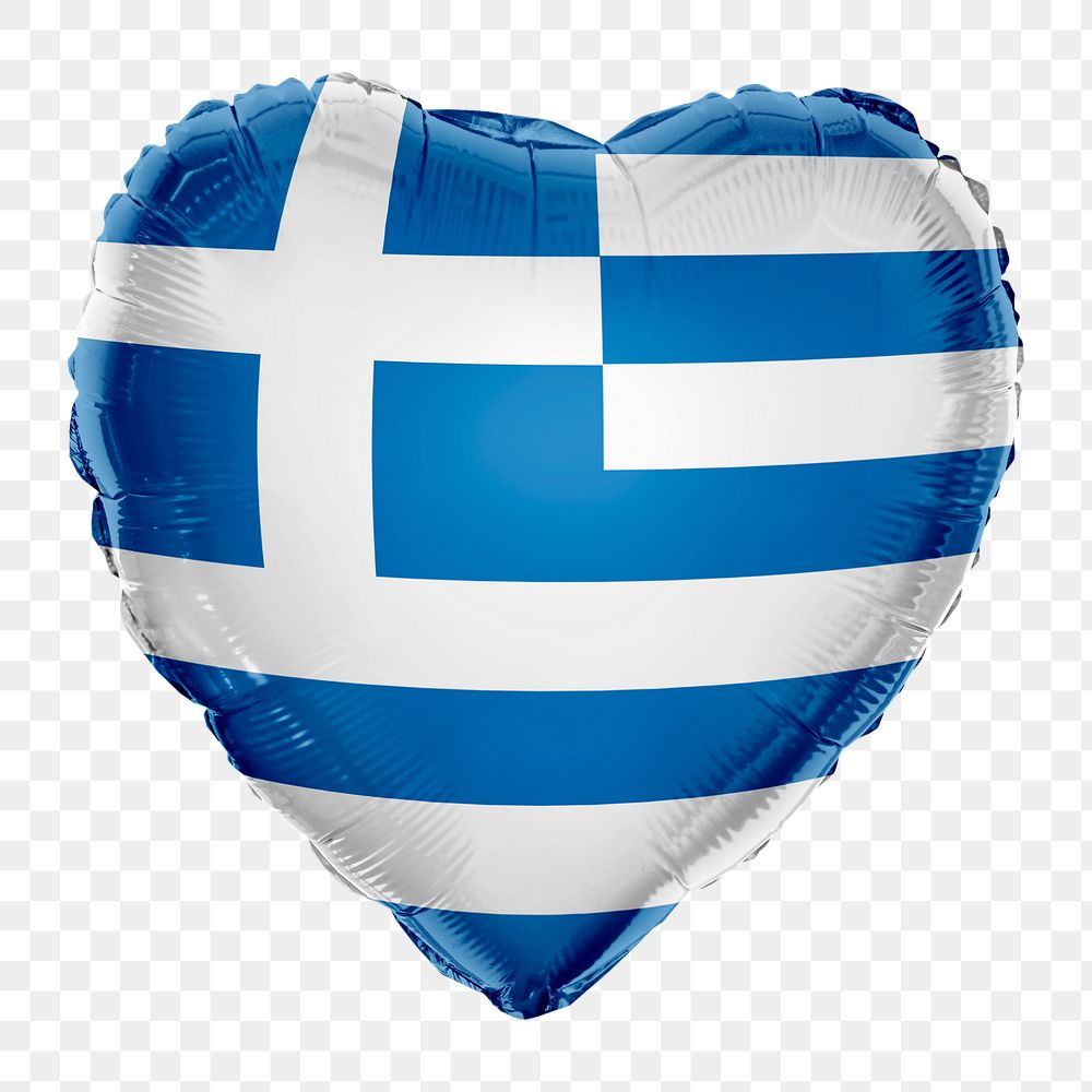 Greece flag png balloon on transparent background