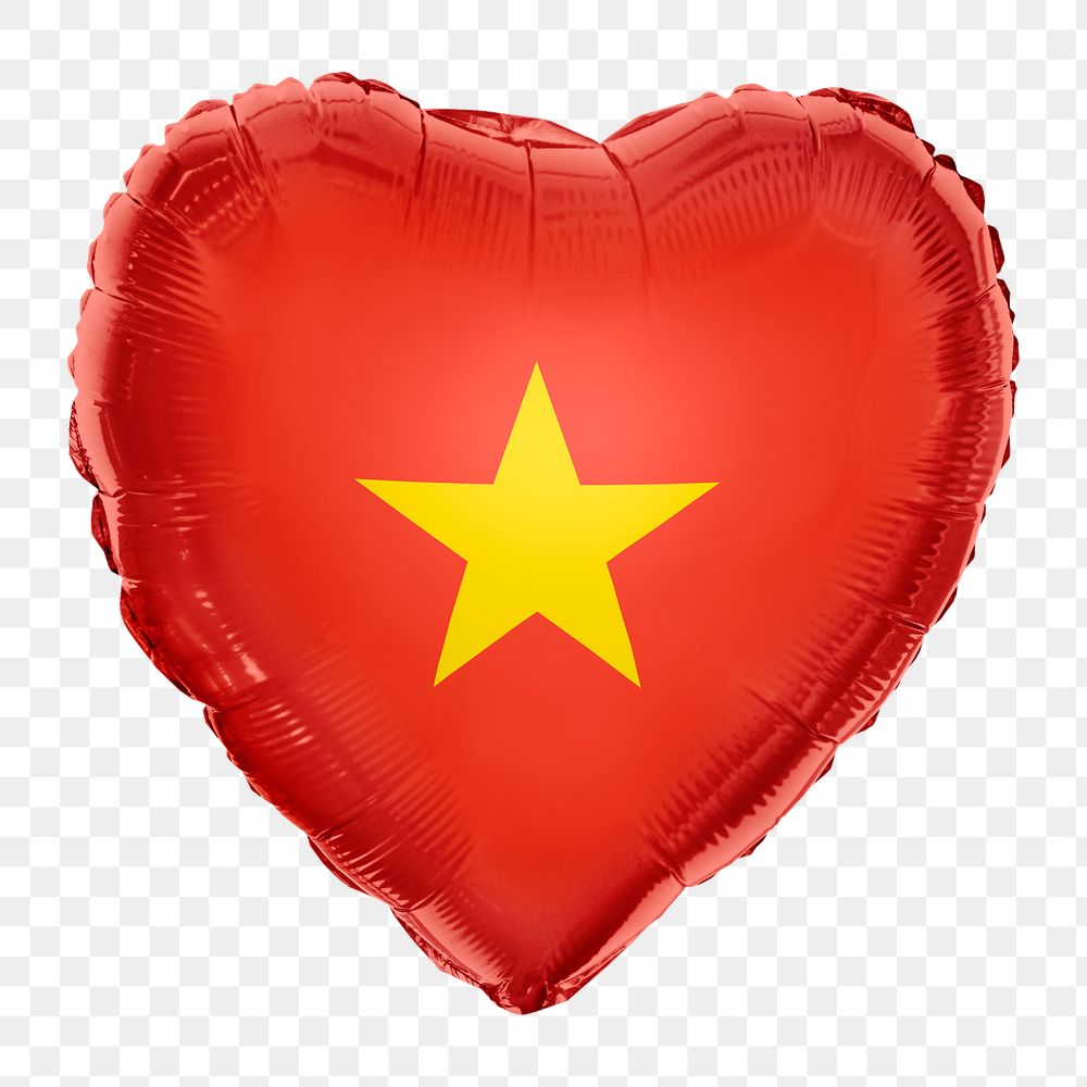 Vietnam flag png balloon on transparent background