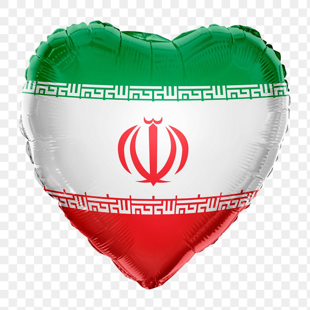 Iran flag png balloon on transparent background