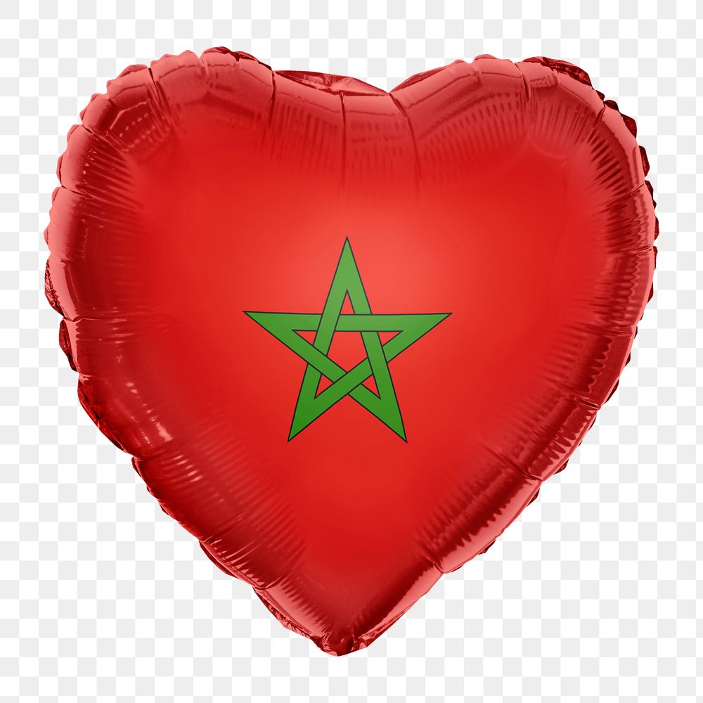 Morocco flag png balloon on transparent background