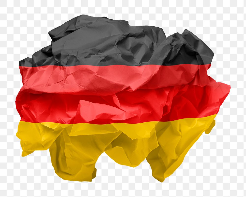 Germany flag png crumpled paper sticker, transparent background