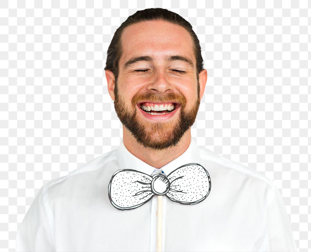 Funny paper bowtie png sticker, transparent background