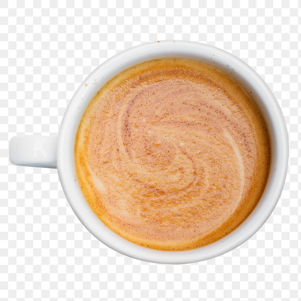 Hot latte coffee png sticker, morning beverage image on transparent background
