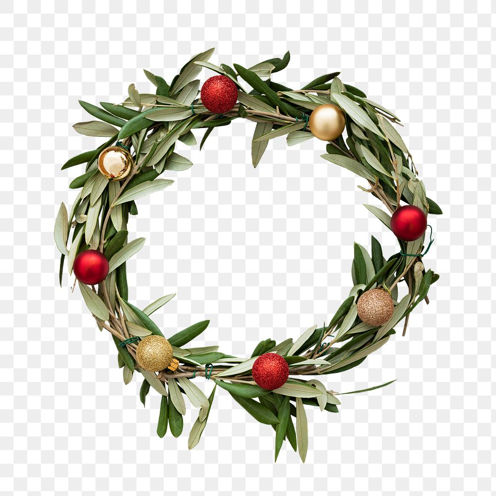 Christmas wreath png sticker, transparent background