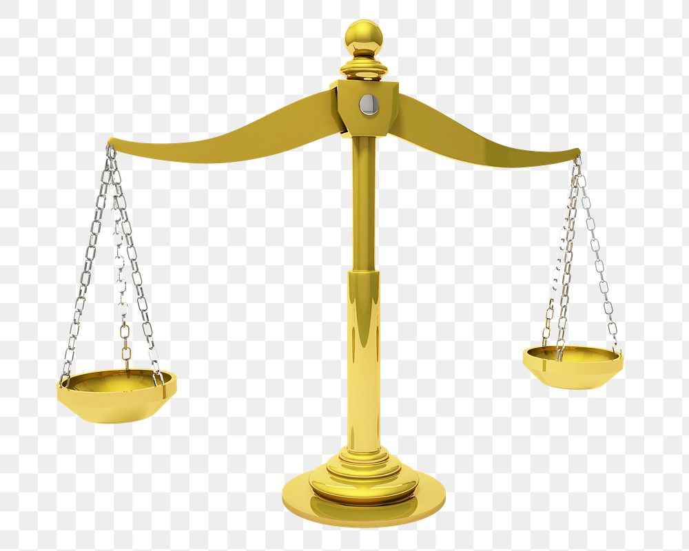 Scales of Justice png sticker, object image, transparent background