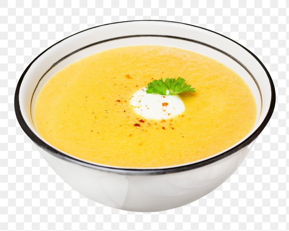 Pumpkin soup png sticker, food image, transparent background