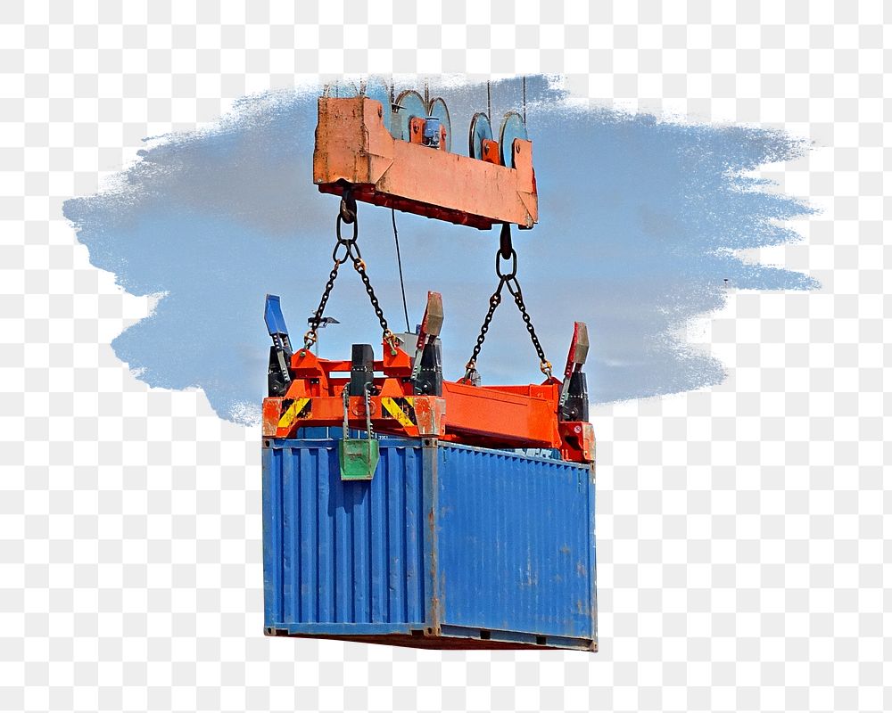 PNG cargo shipping container, collage element, transparent background