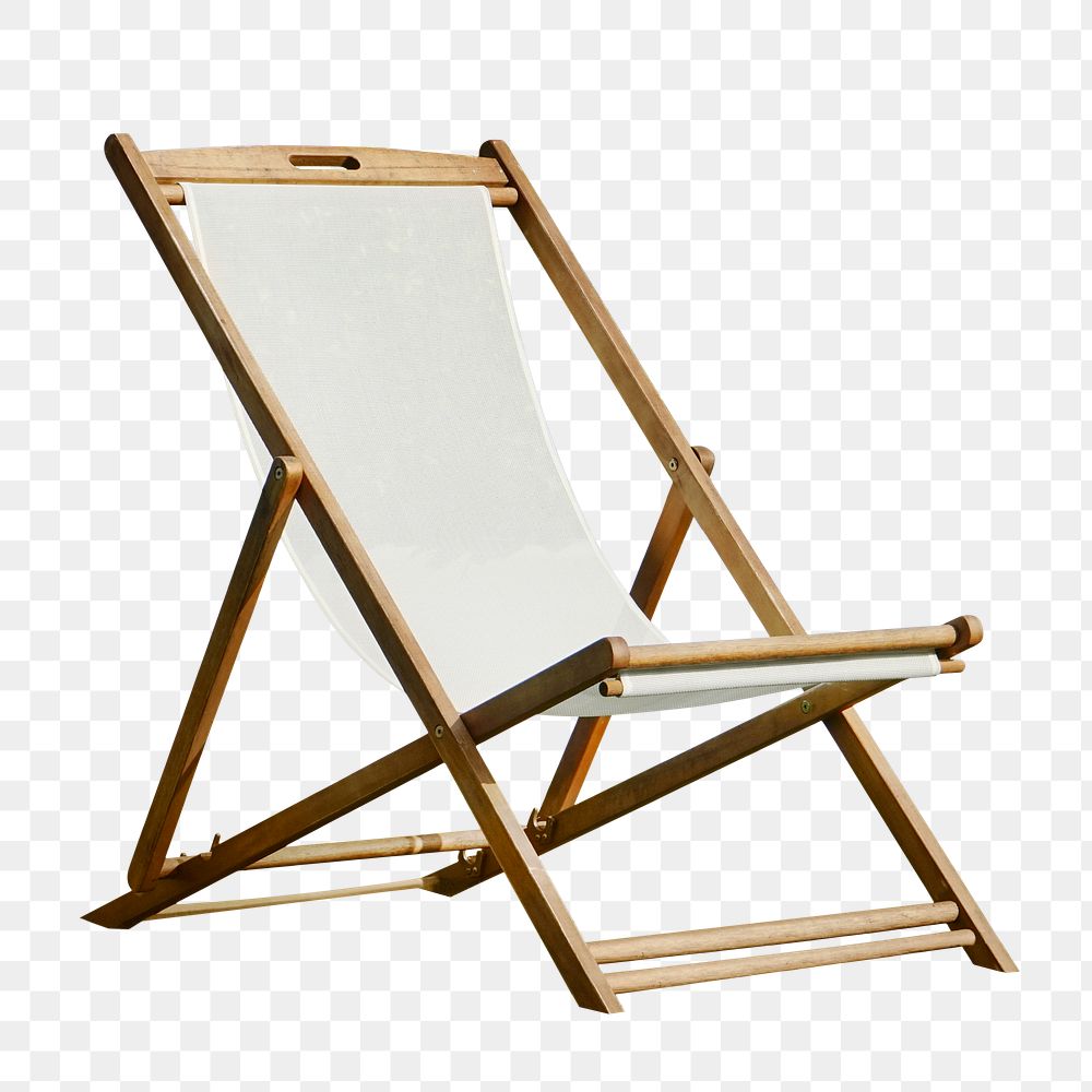 Beach chair png sticker, Summer vacation image, transparent background