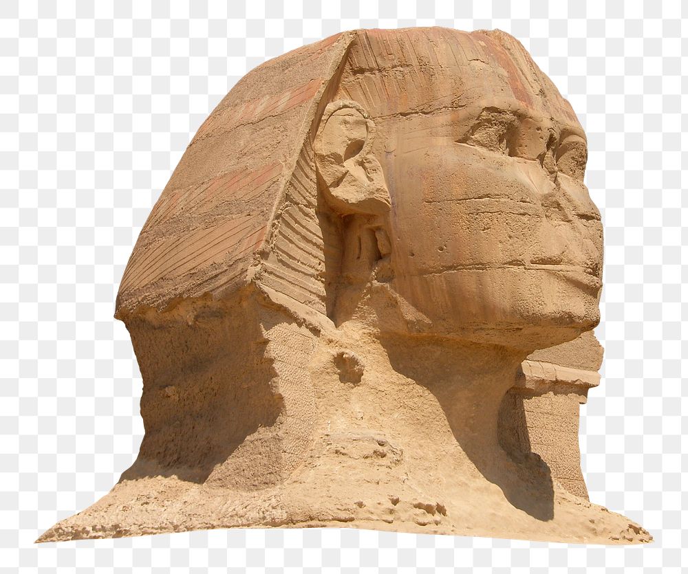 Great Sphinx png of Giza sticker, travel landmark, transparent background