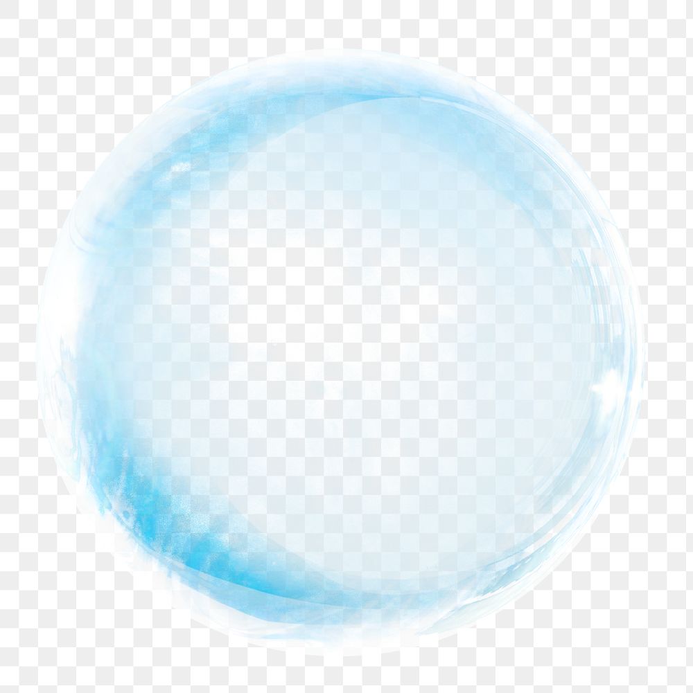 Clear bubble png sticker, aesthetic effect cut out, transparent background