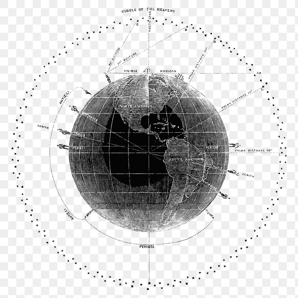 Earth png sticker, hand drawn illustration, transparent background