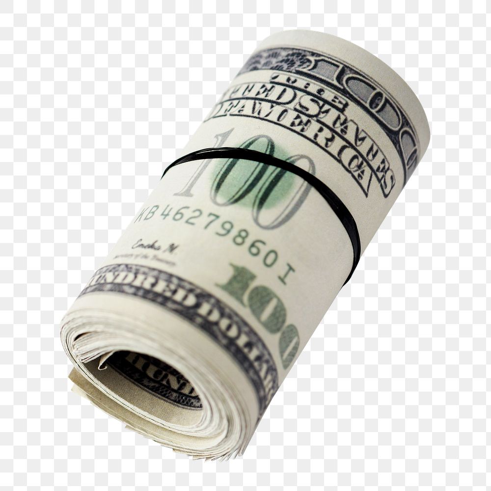 Dollar roll png sticker, money transparent background