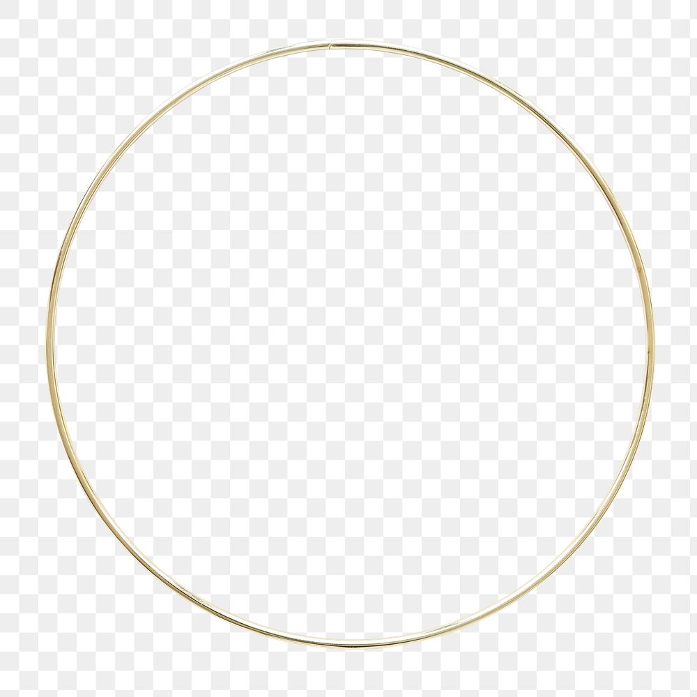 Minimal gold frame png sticker, transparent background