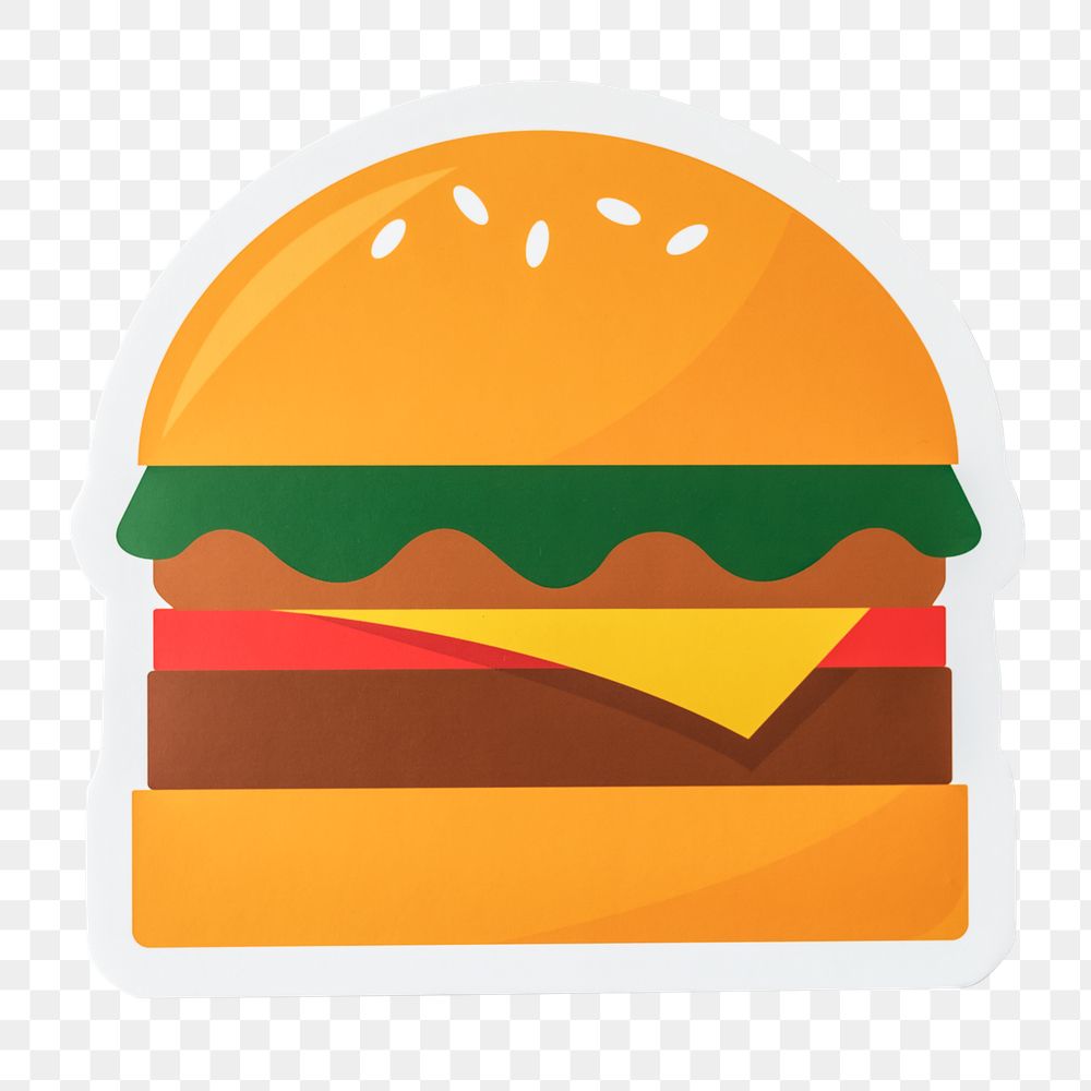Cheeseburger png icon, paper craft sticker, transparent background