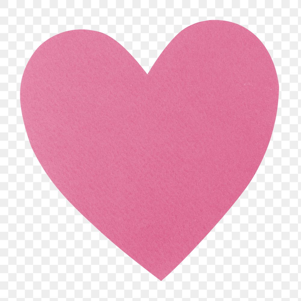 Pink heart png sticker, paper craft, transparent background