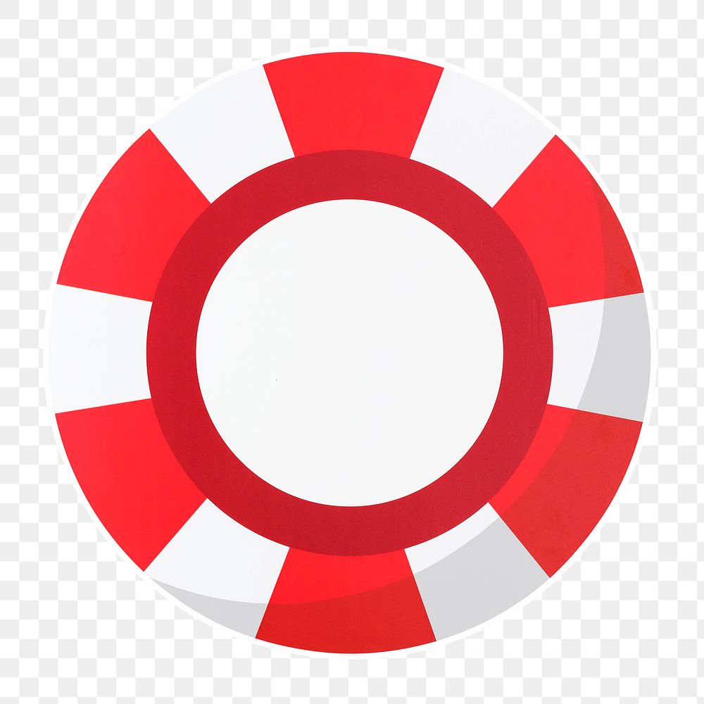 Red casino chip png sticker, transparent background