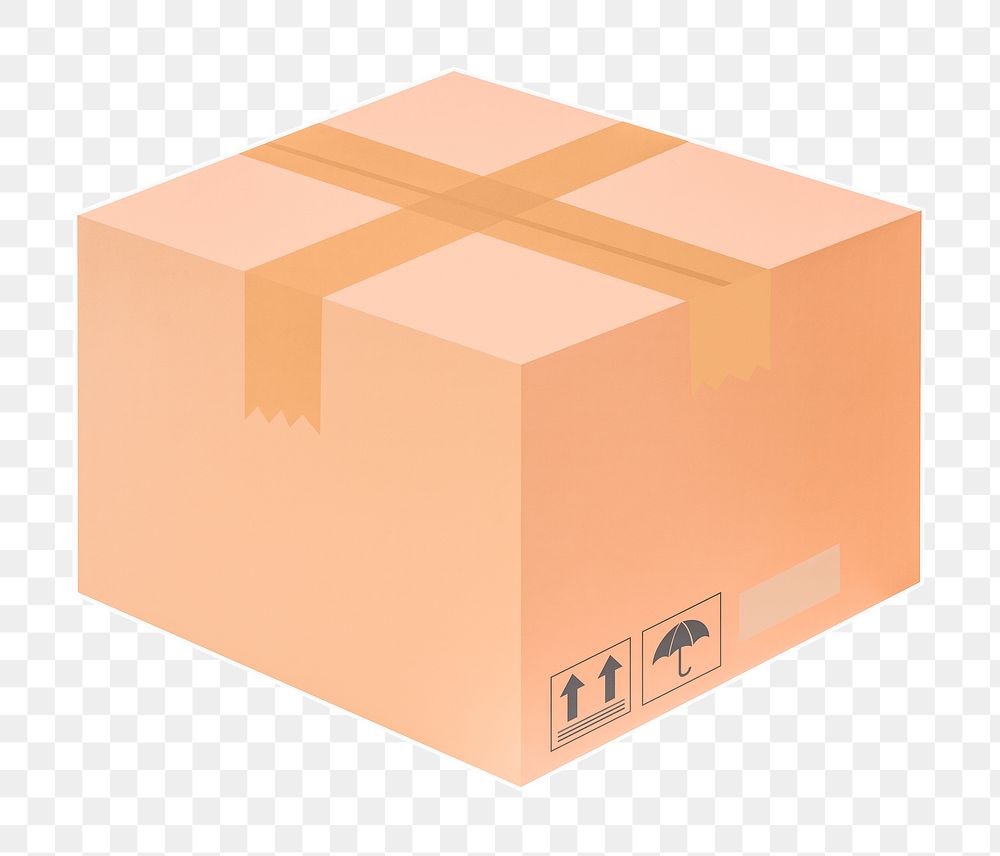 Parcel box png sticker, transparent background