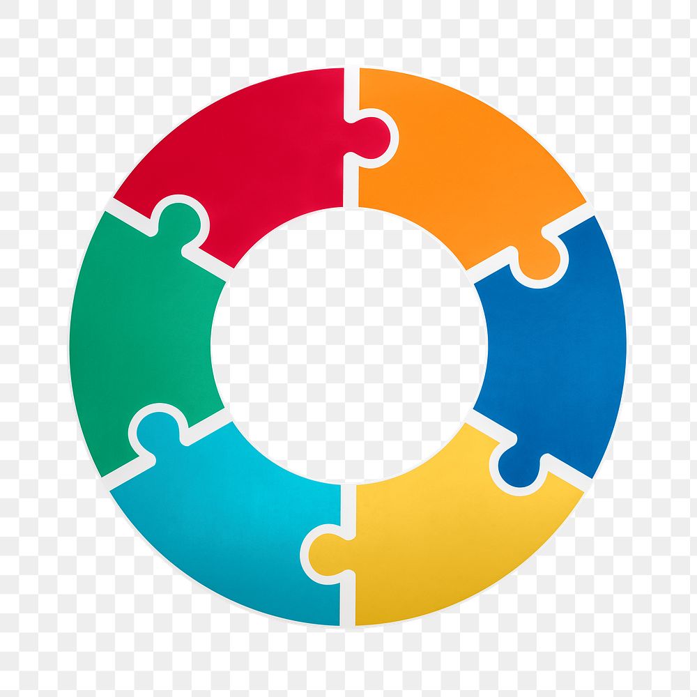 Circle jigsaw png sticker, transparent background