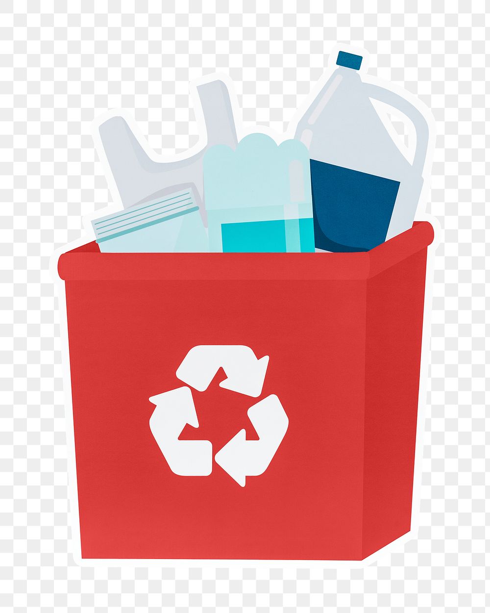 Recycle plastic png sticker, transparent background