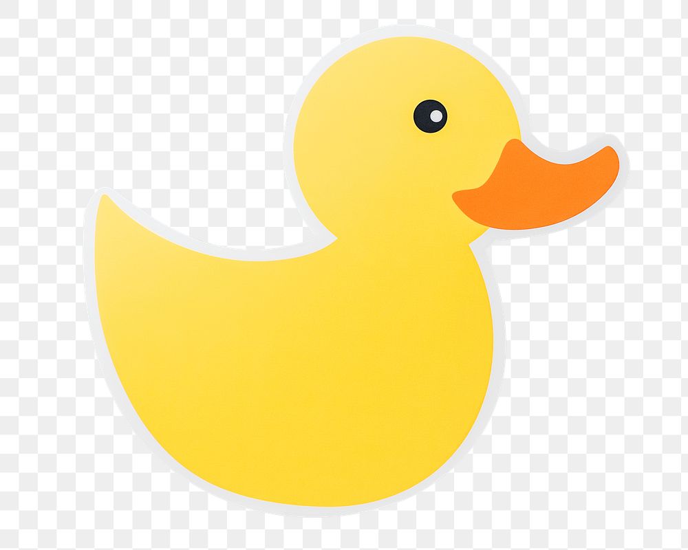 Yellow duck png animal sticker, transparent background