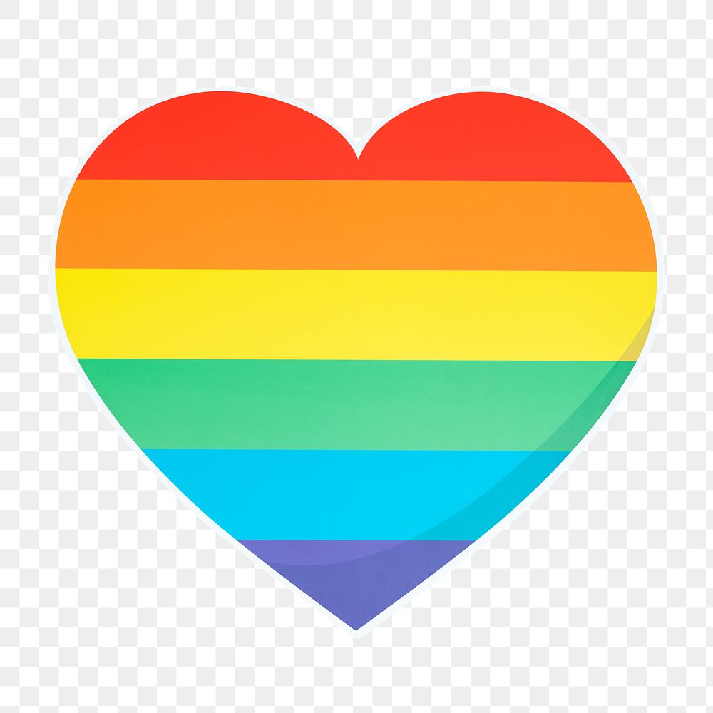  LGBTQ heart png sticker, transparent background