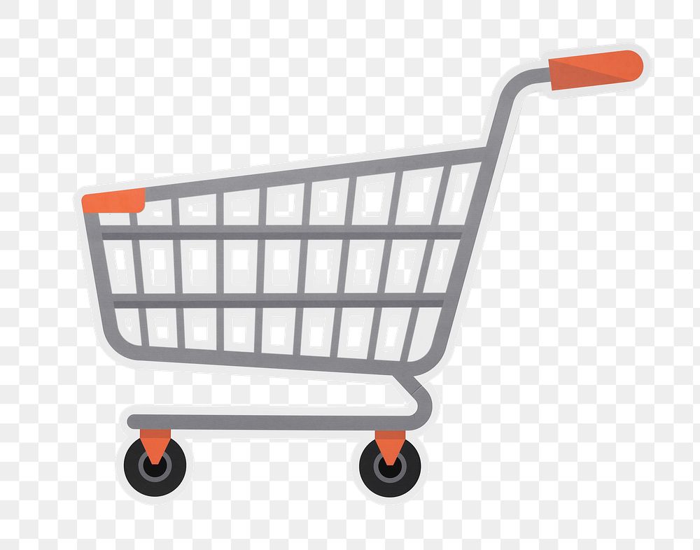 Supermarket trolley png sticker, transparent background