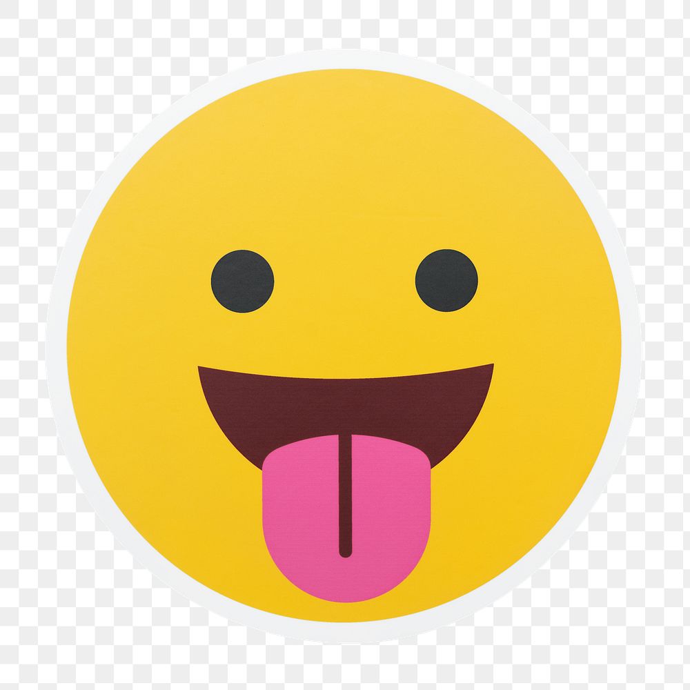 Tongue out emoji png icon sticker, transparent background