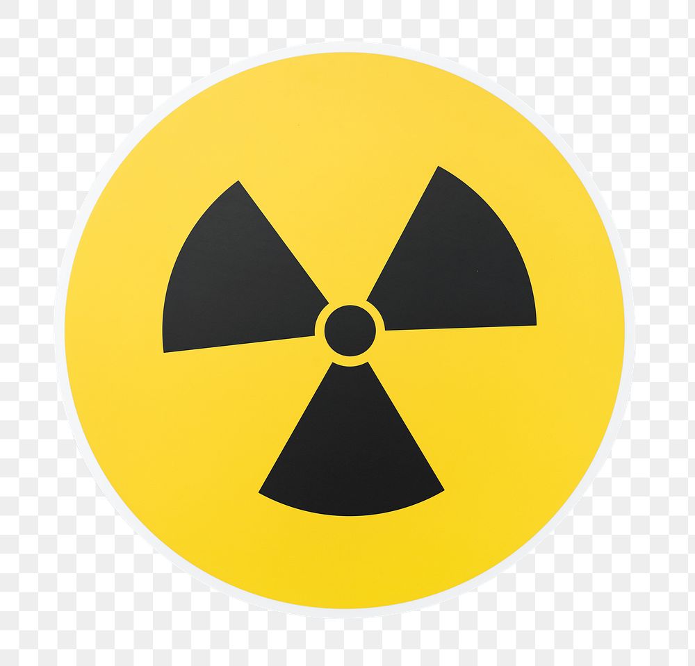 Radioactive warning png sign sticker, transparent background