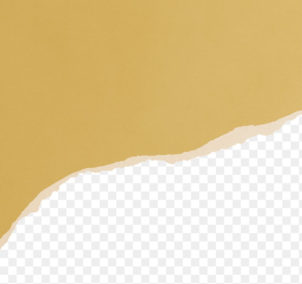 Yellow png border, torn paper design, transparent background