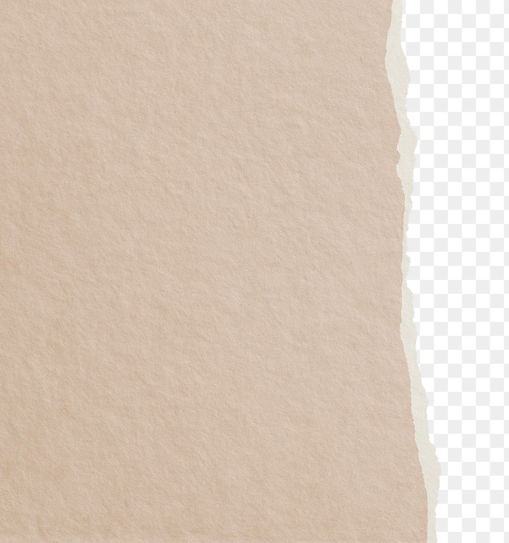 Brown png border, torn paper design, transparent background