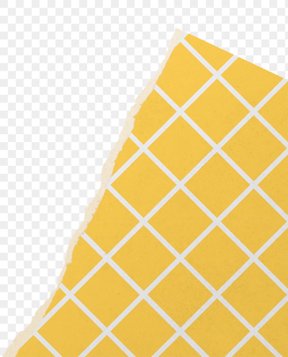 Yellow pattern png border, torn paper design, transparent background