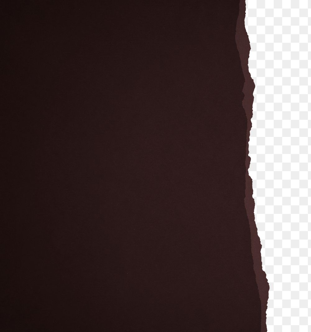 Dark brown png border, torn paper design, transparent background