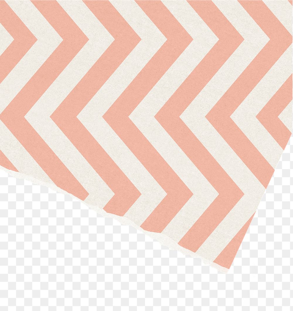 Pink pattern png border, torn paper design, transparent background